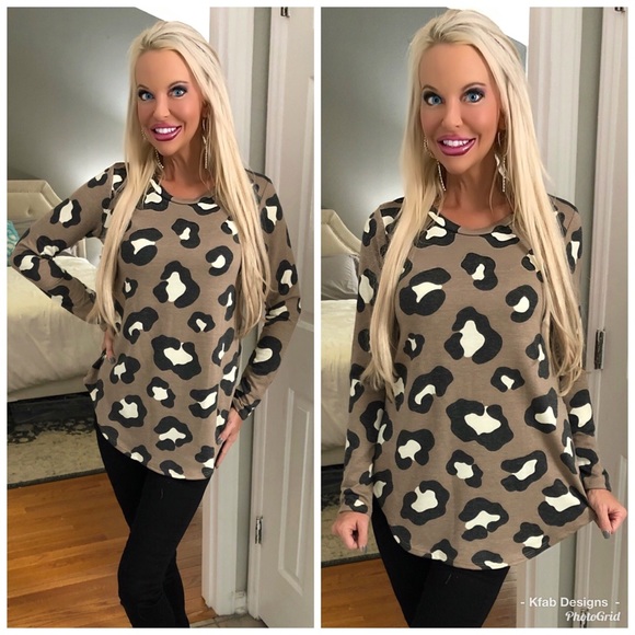 Tops - 🛍LAST 1! Rosey Brown Animal Print Tunic! 💕